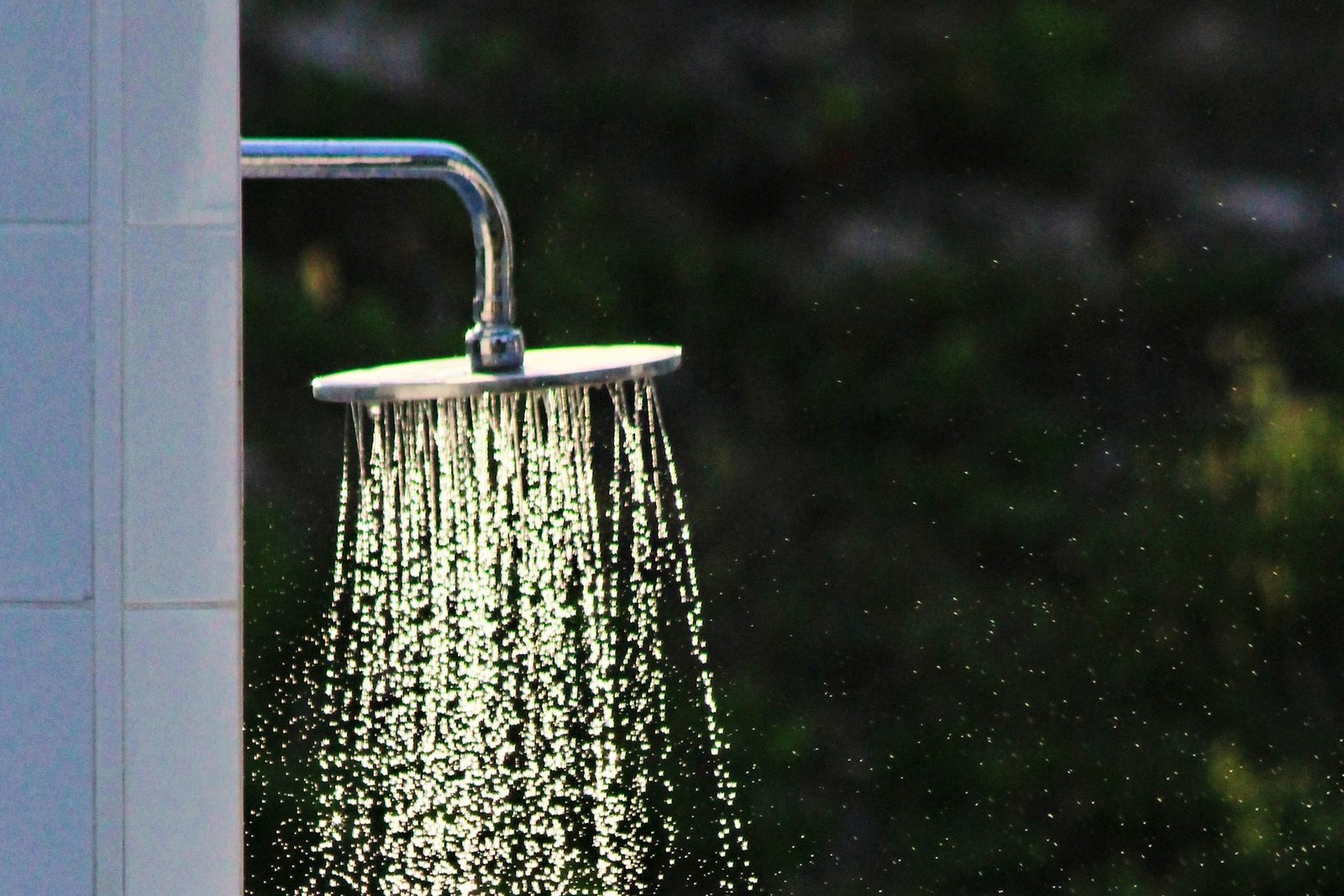 Duschkopf liegt in einer Schüssel mit Entkalkungslösung